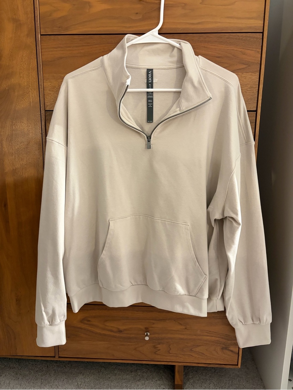 Vuori Women's Quarter-Zip Pullover Sweatshirt - Light Cream